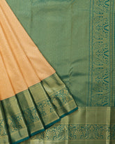 Peach  Orange Kanchipuram Silk Saree